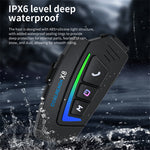 COOLREACH X8 Motorcykelhjelm Bluetooth-kompatibelt headset Trådløse vandtætte hovedtelefoner med RGB-lys til kørsel