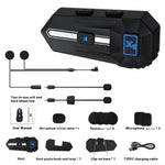 X9 Motorcycle Helmet Bluetooth-Compatible Headset Waterproof Wireless Riding Earphones with 2 in 1 Soft and Hard Mic
