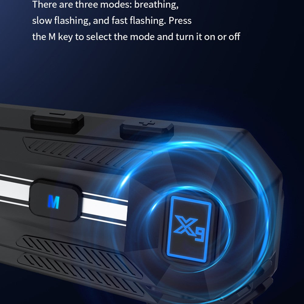 X9 Motorcycle Helmet Bluetooth-Compatible Headset Waterproof Wireless Riding Earphones with 2 in 1 Soft and Hard Mic
