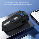 X9 Motorcycle Helmet Bluetooth-Compatible Headset Waterproof Wireless Riding Earphones with 2 in 1 Soft and Hard Mic
