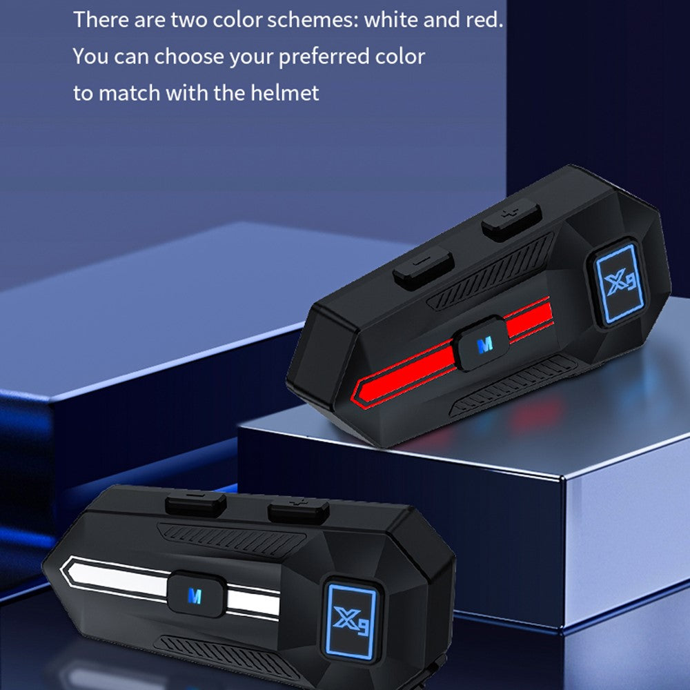 X9 Motorcycle Helmet Bluetooth-Compatible Headset Waterproof Wireless Riding Earphones with 2 in 1 Soft and Hard Mic