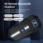 X9 Motorcycle Helmet Bluetooth-Compatible Headset Waterproof Wireless Riding Earphones with 2 in 1 Soft and Hard Mic