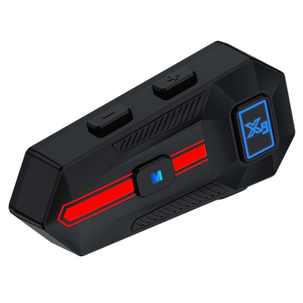 X9 Motorcycle Helmet Bluetooth-Compatible Headset Waterproof Wireless Riding Earphones with 2 in 1 Soft and Hard Mic