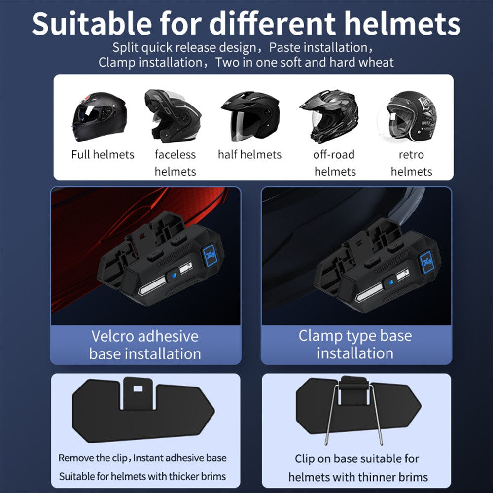 X9 Motorcykelhjelm Bluetooth-kompatibelt Headset Vandtætte Trådløse Kørehøretelefoner