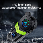 S3 Motorcycle Helmet Bluetooth-Compatible Headset Waterproof Wireless Earphones with 2 in 1 Soft and Hard Mic