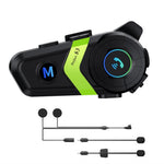 S3 Motorcycle Helmet Bluetooth-Compatible Headset Waterproof Wireless Earphones with 2 in 1 Soft and Hard Mic