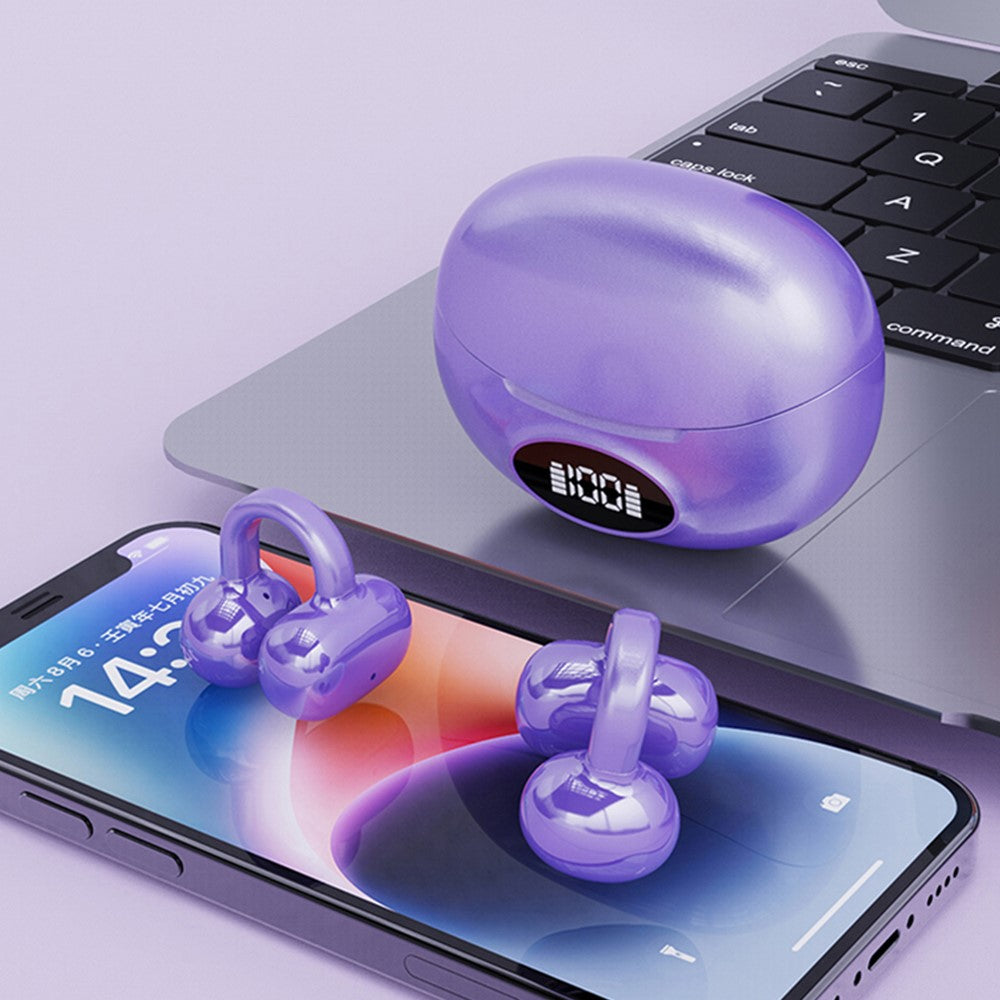 W19 TWS Bluetooth-kompatible 5.4 Ørepropper – Ikke i øret, Clip-On Sports Høretelefoner til Løb