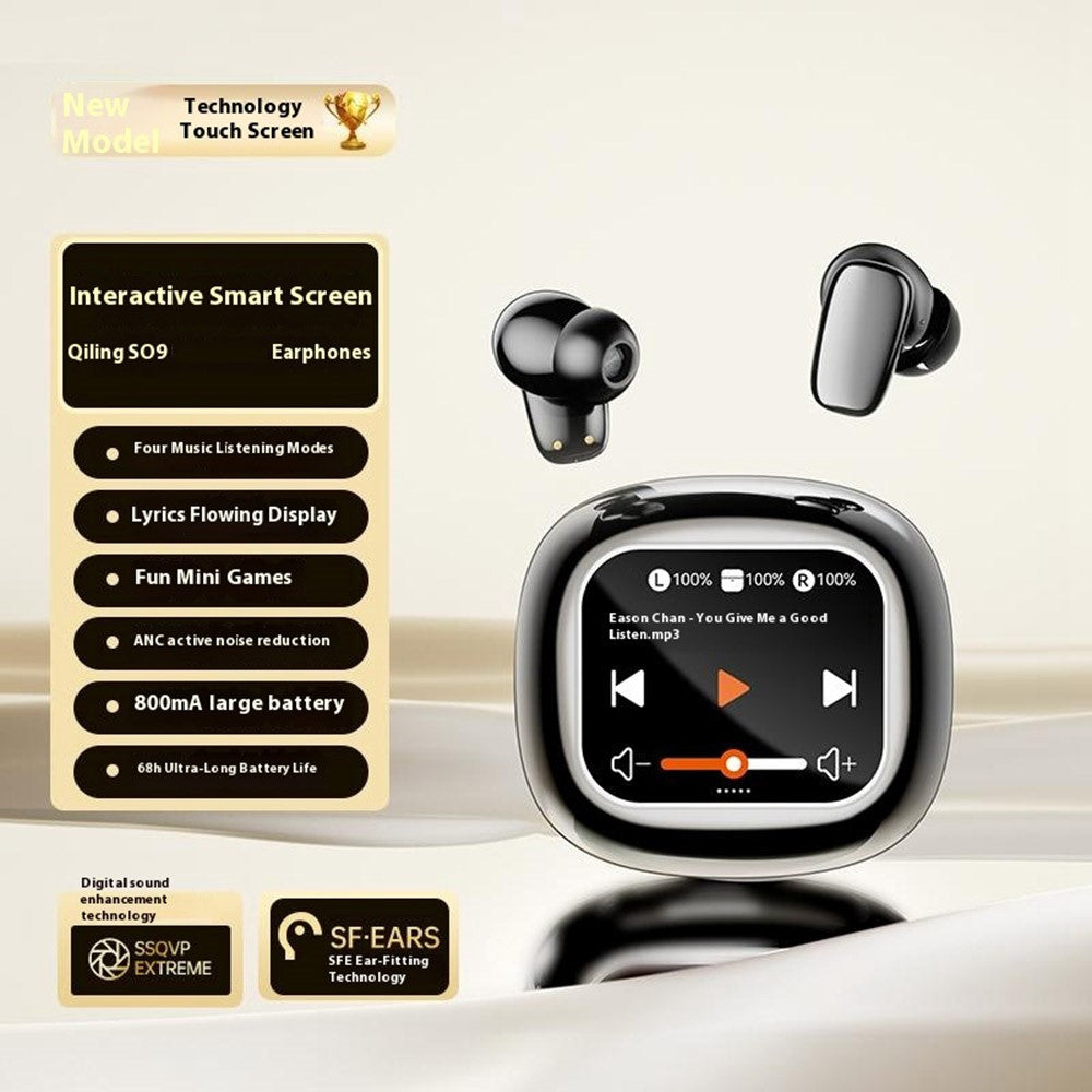 S09 Wireless Earbuds with Full Color Touch Screen Charging Case Noise Cancellation Bluetooth-compatible Headphones
