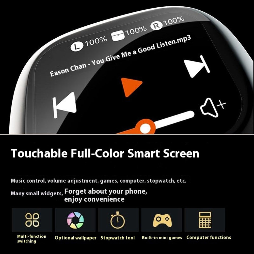 S09 Wireless Earbuds with Full Color Touch Screen Charging Case Noise Cancellation Bluetooth-compatible Headphones
