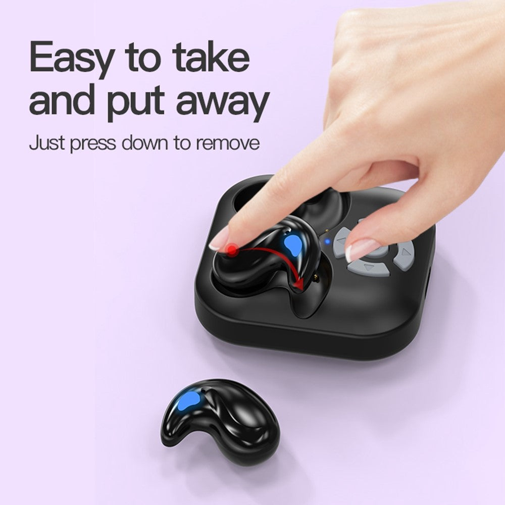 LY9 Mini Ultra Thin Wireless Sleep Earbuds Portable Shark Fin Design Bluetooth-Compatible Earphones with Watch Strap