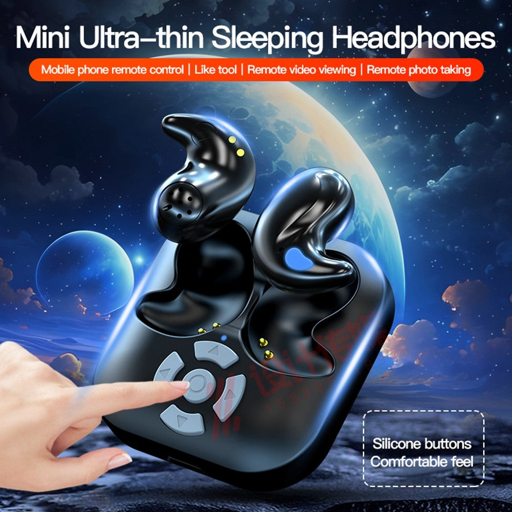 LY9 Mini Ultra Thin Wireless Sleep Earbuds Portable Shark Fin Design Bluetooth-Compatible Earphones with Watch Strap