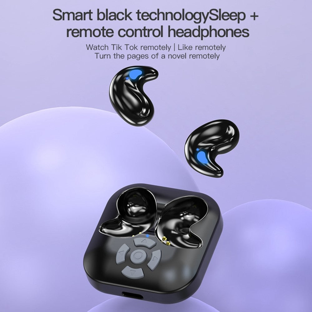 LY9 Mini Ultra Thin Wireless Sleep Earbuds Portable Shark Fin Design Bluetooth-Compatible Earphones with Watch Strap