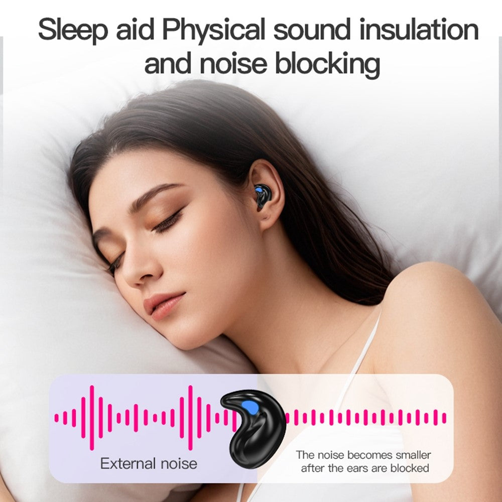 LY9 Mini Ultra Thin Wireless Sleep Earbuds Portable Shark Fin Design Bluetooth-Compatible Earphones with Watch Strap