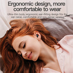 LY9 Mini Ultra Thin Wireless Sleep Earbuds Portable Shark Fin Design Bluetooth-Compatible Earphones with Watch Strap