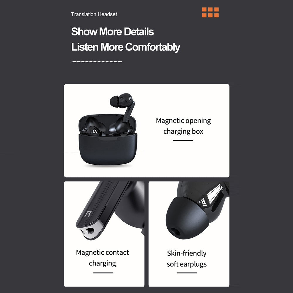 Y113 Smart Voice Translation Earbuds Multi Language Real Time Interpreter In Ear Bluetooth-Compatible Earphones