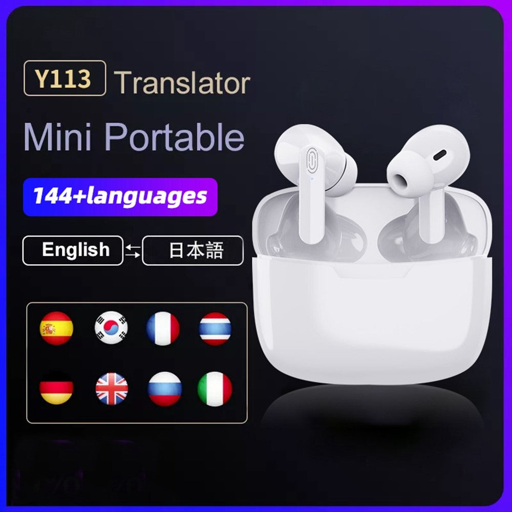 Y113 Smart Voice Translation Earbuds Multi Language Real Time Interpreter In Ear Bluetooth-Compatible Earphones