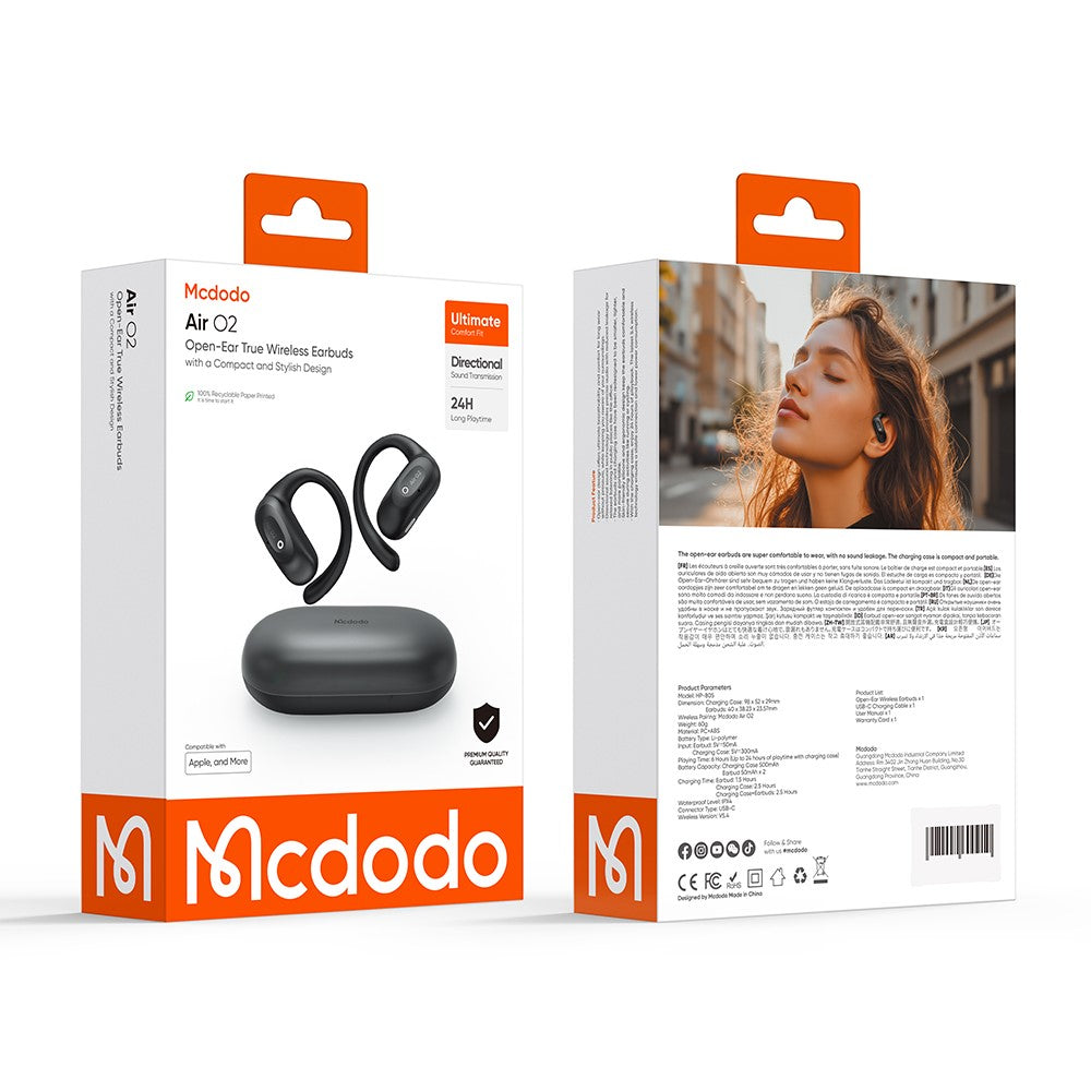 MCDODO HP-805 Air O2 Open Ear True Wireless Earbuds Bluetooth-compatible Music Earphones