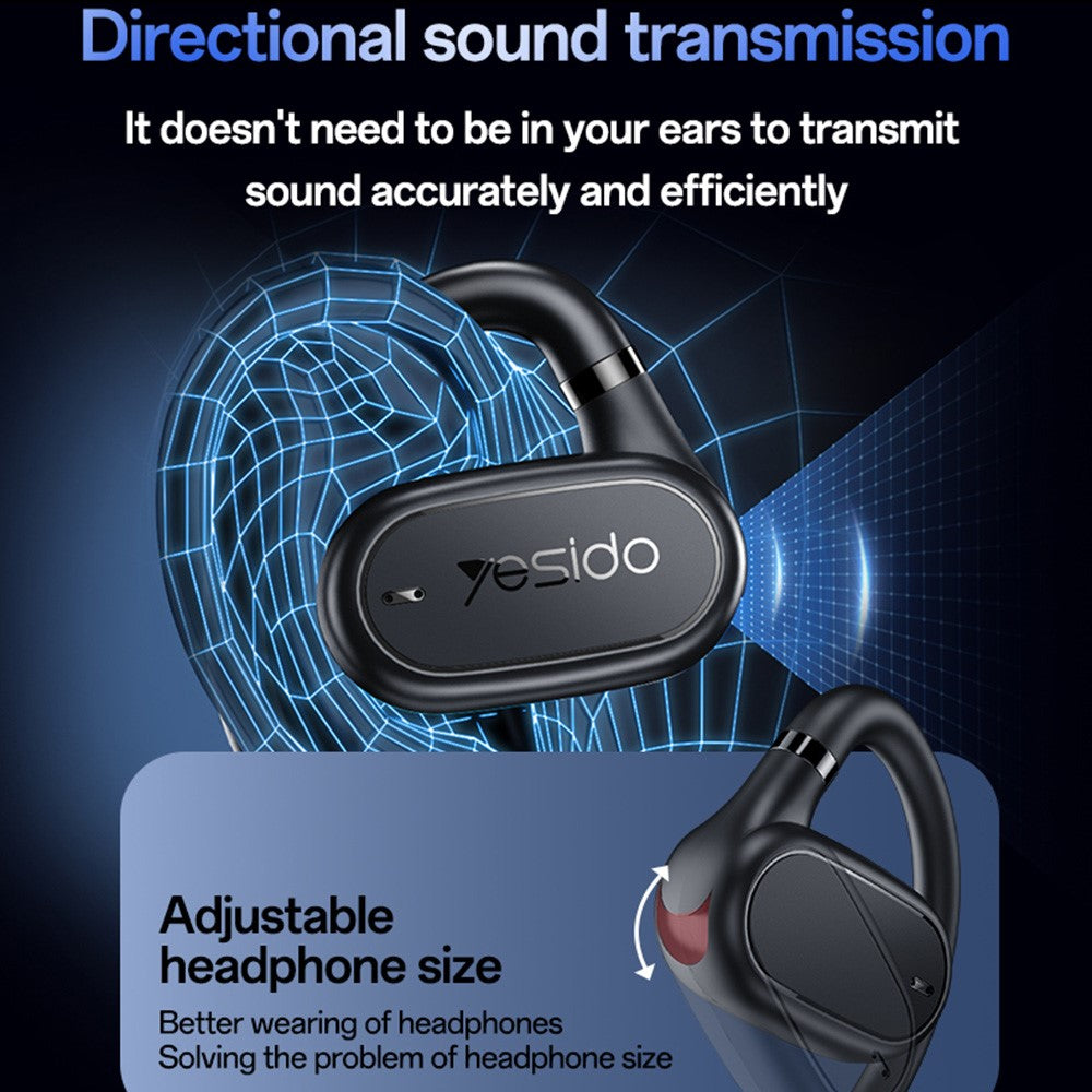 YESIDO YSP25 Open Ear Bluetooth-Compatible Earphones Bass Enhanced Waterproof Wireless Headset