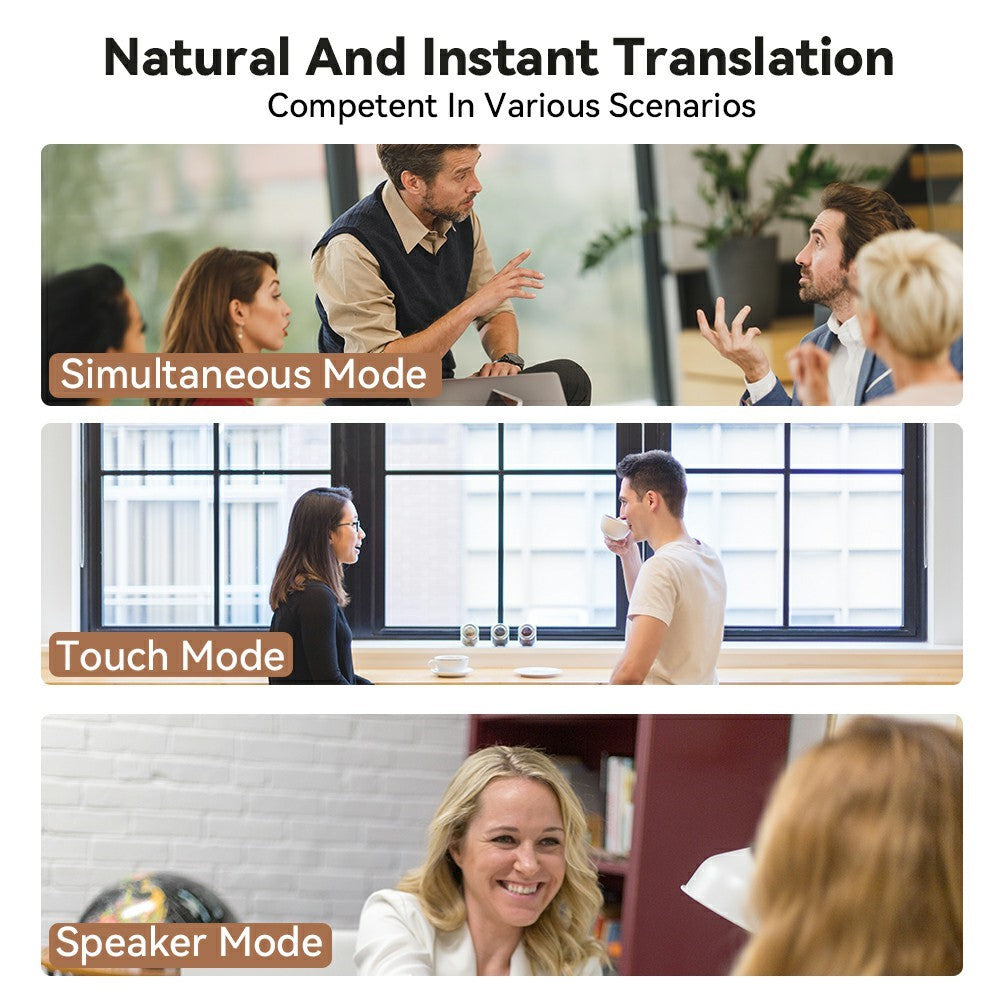 V18 Real-Time Translation Earphones Global Travel Meetings 200+ Languages Translation Headset