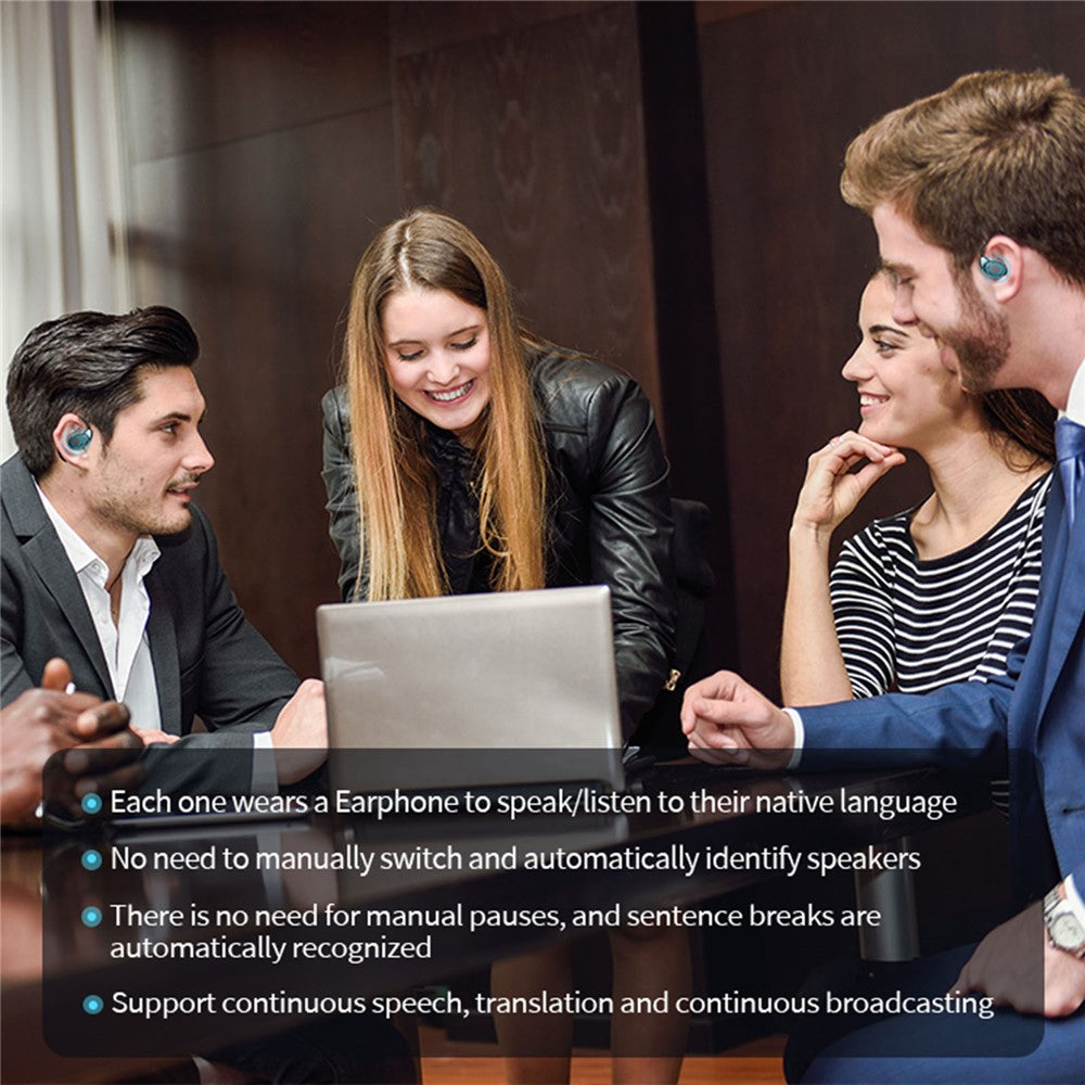 V13 AI Translation Headset Multi Languages Real Time Interpretation Bluetooth-Compatible Earphones