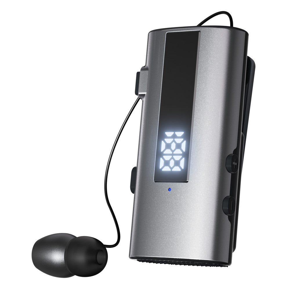 K92 Clip-On Earphone Business Bluetooth-Compatible LED Display Wireless Headset Single Microphone 50H Playtime