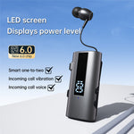 K92 Clip-On Earphone Business Bluetooth-Compatible LED Display Wireless Headset Single Microphone 50H Playtime