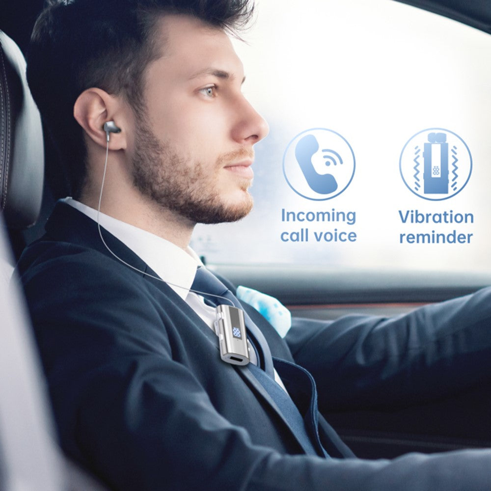 K92 Clip-On Earphone Business Bluetooth-Compatible LED Display Wireless Headset Single Microphone 50H Playtime