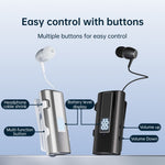 K92 Clip-On Earphone Business Bluetooth-Compatible LED Display Wireless Headset Single Microphone 50H Playtime