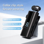 K92 Clip-On Earphone Business Bluetooth-Compatible LED Display Wireless Headset Single Microphone 50H Playtime
