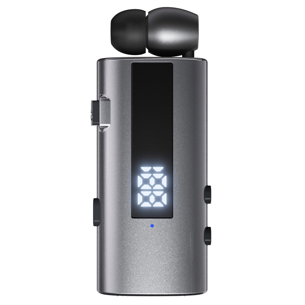 K92 Clip-On Earphone Business Bluetooth-Compatible LED Display Wireless Headset Single Microphone 50H Playtime