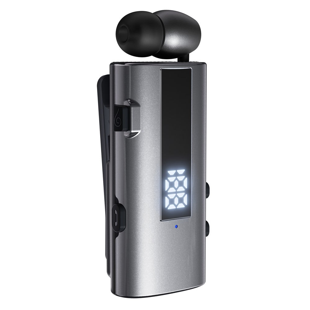 K92 Clip-On Earphone Business Bluetooth-Compatible LED Display Wireless Headset Single Microphone 50H Playtime