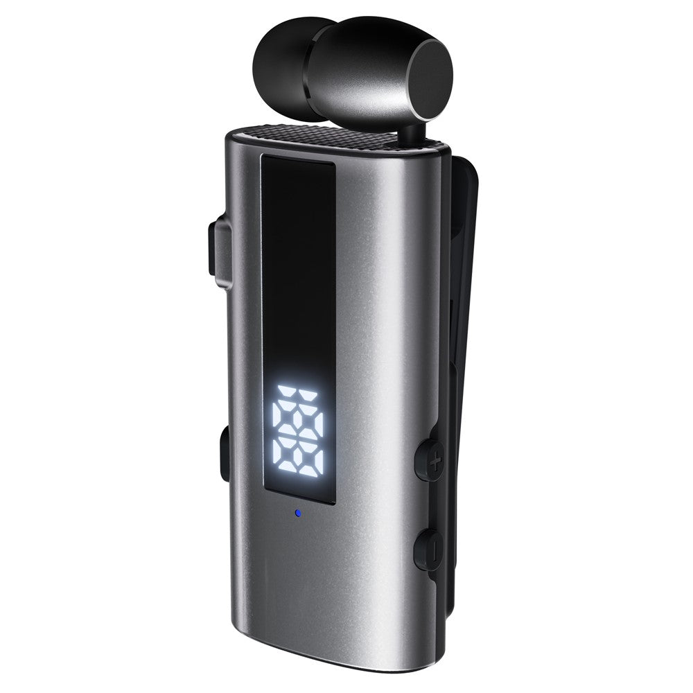 K92 Clip-On Earphone Business Bluetooth-Compatible LED Display Wireless Headset Single Microphone 50H Playtime