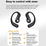 LX90 Sports-øretelefoner med ørekrogdesign, touch-kontrol, TWS Bluetooth-kompatible trådløse in-ear-hovedtelefoner