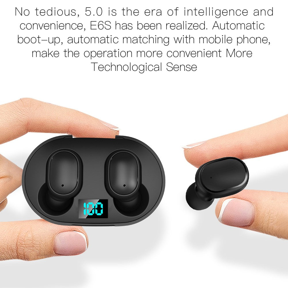 E6S True Wireless Bluetooth-Compatible Earbuds HiFi Sound Stereo In-Ear Earphones
