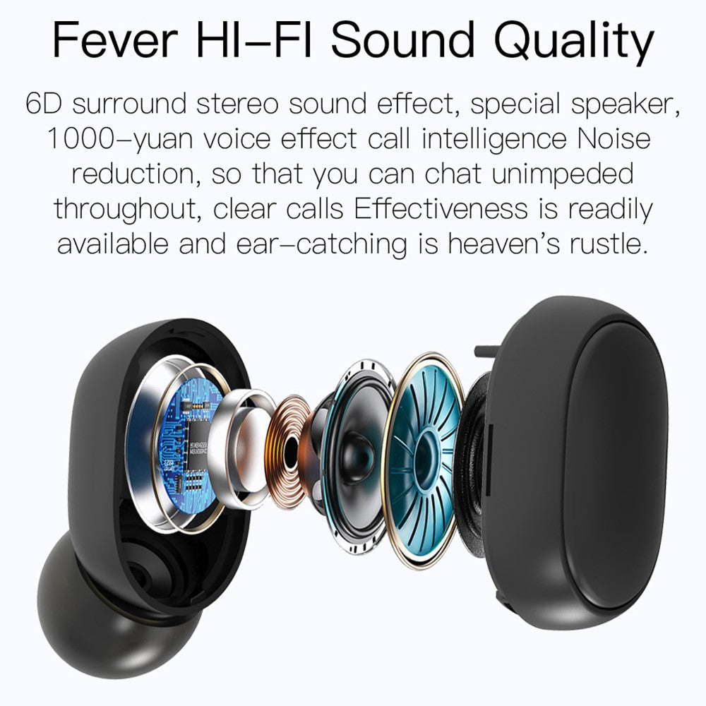 E6S True Wireless Bluetooth-Compatible Earbuds HiFi Sound Stereo In-Ear Earphones
