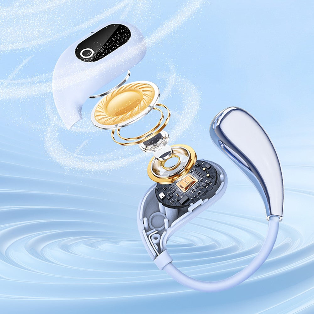 BT 5.4 Mini Sport Earbuds Smart Digital Display Wireless Earhooks Headphones for Running / Workout