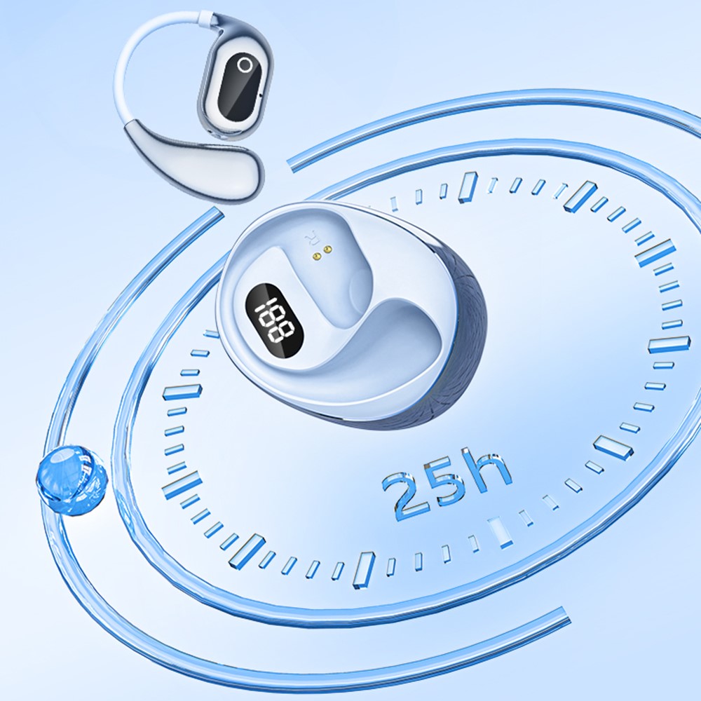 BT 5.4 Mini Sport Earbuds Smart Digital Display Wireless Earhooks Headphones for Running / Workout