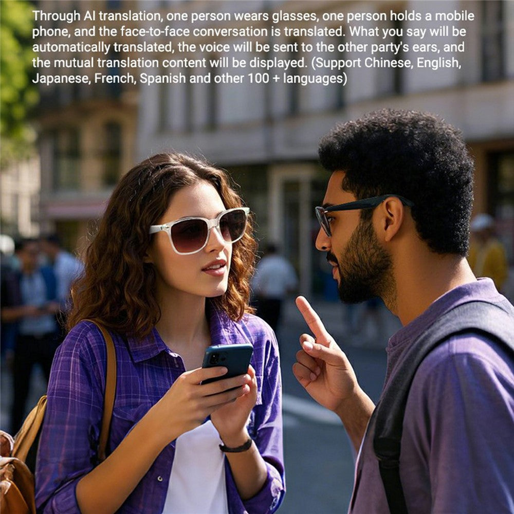 GY500 Touch Control AI Translation Smart Glasses Anti UV Sunglasses Bluetooth-compatible Headset Eyeglasses