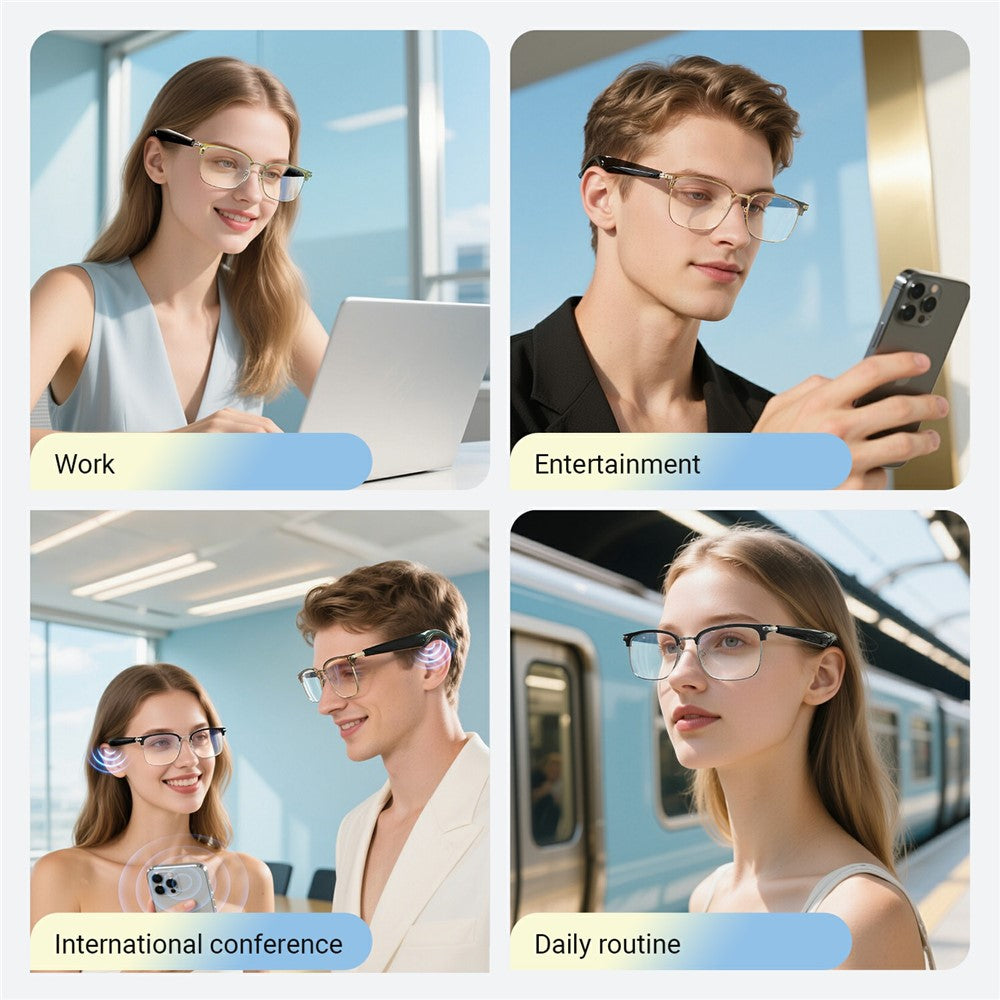 GY600 AI oversættelse smarte briller Bluetooth-kompatibelt trådløst headset anti-blåt lys briller