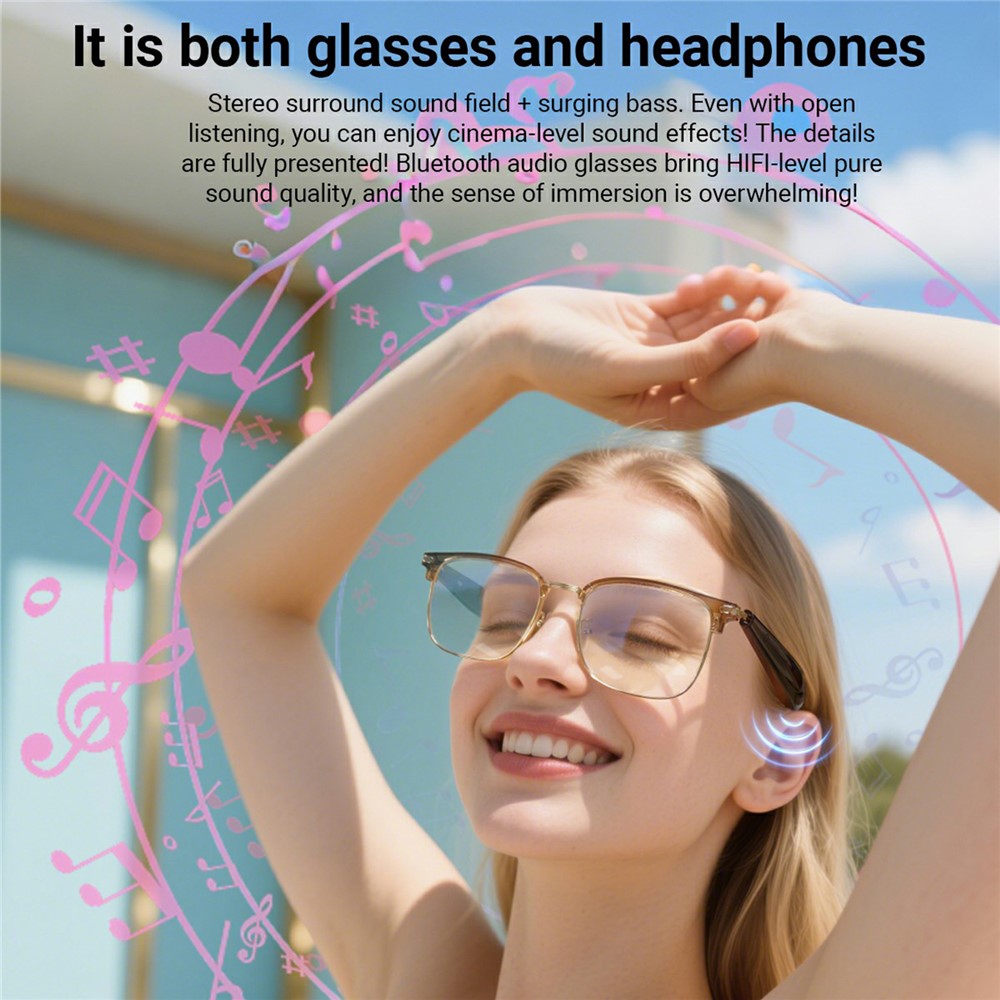 GY600 AI oversættelse smarte briller Bluetooth-kompatibelt trådløst headset anti-blåt lys briller