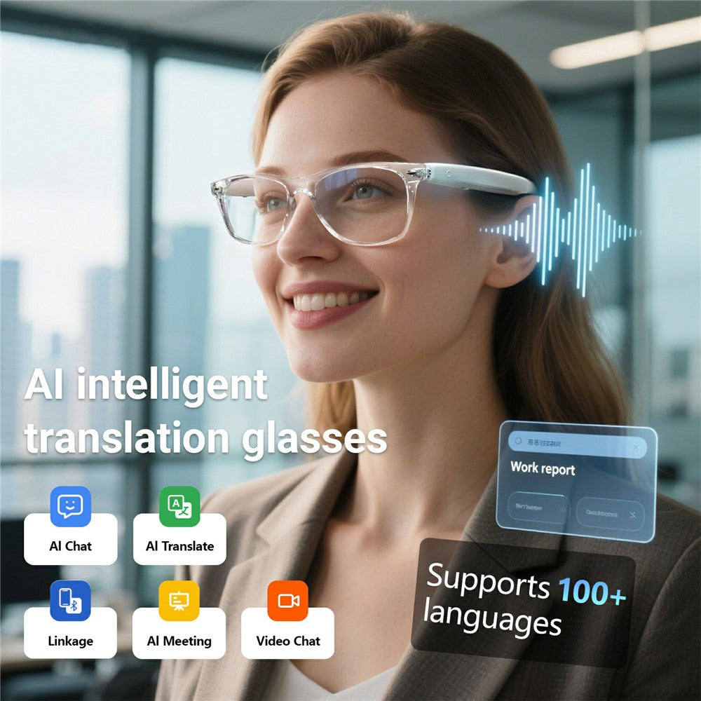 F16 AI Translation Bluetooth-compatible Earphone Glasses Touch Control Wireless Headset Smart Eyewear