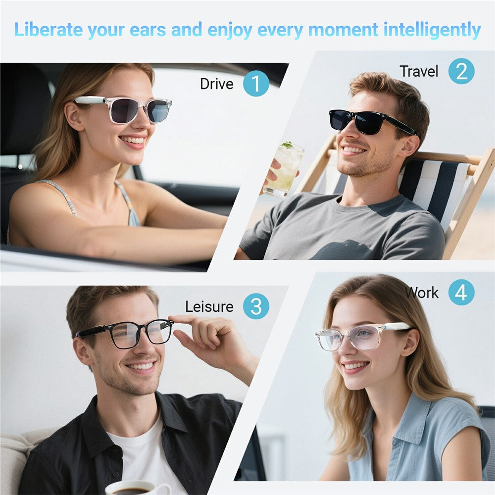 F16 AI Translation Bluetooth-compatible Earphone Glasses Touch Control Wireless Headset Smart Eyewear