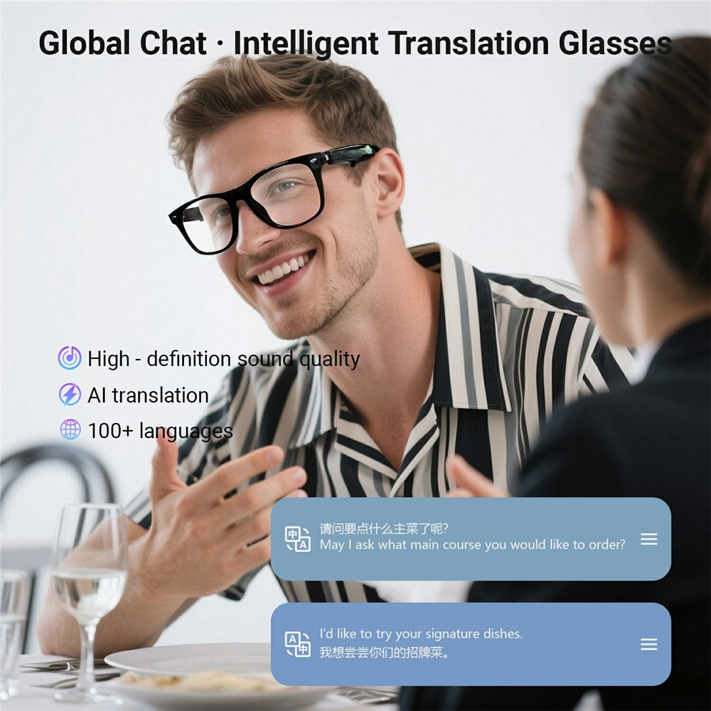 F16 AI Translation Bluetooth-compatible Earphone Glasses Touch Control Wireless Headset Smart Eyewear