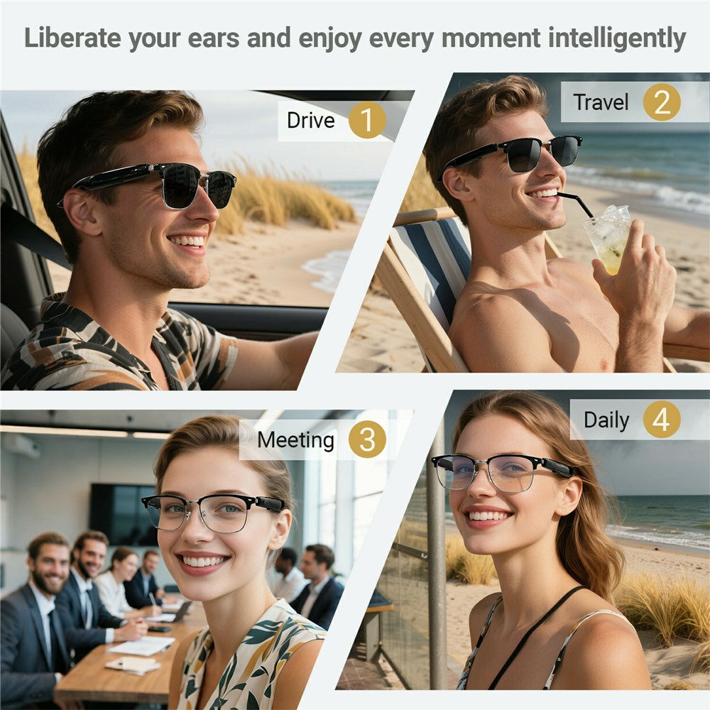 F20 AI Translation Wireless Headset Smart Eyewear Bluetooth-compatible Music Calls Intelligent Glasses