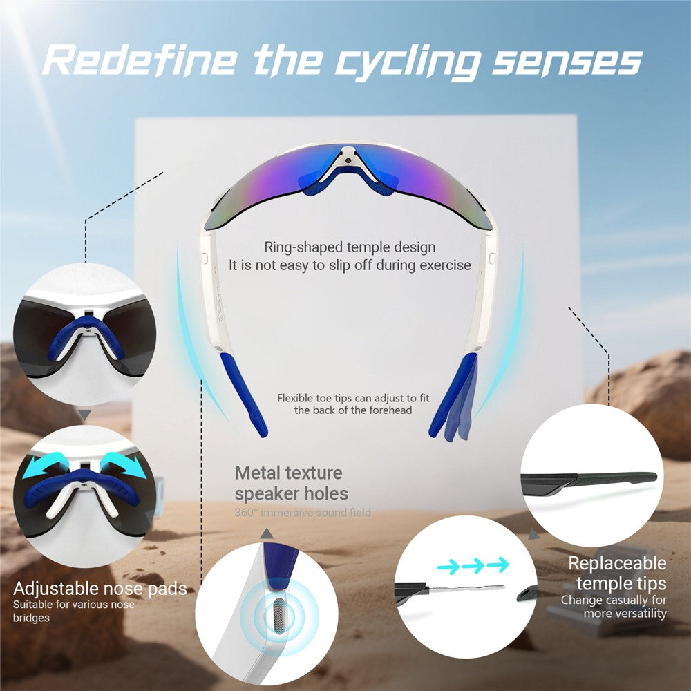 QY-Pro3 AI-översättning Bluetooth-kompatibla glasögon Utomhussport Cykling Musik Samtal Smarta glasögon