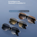 GS02 Polarized Lens Aviator Glasses AI Translation Smart Eyewear Bluetooth-compatible Music Eyeglasses