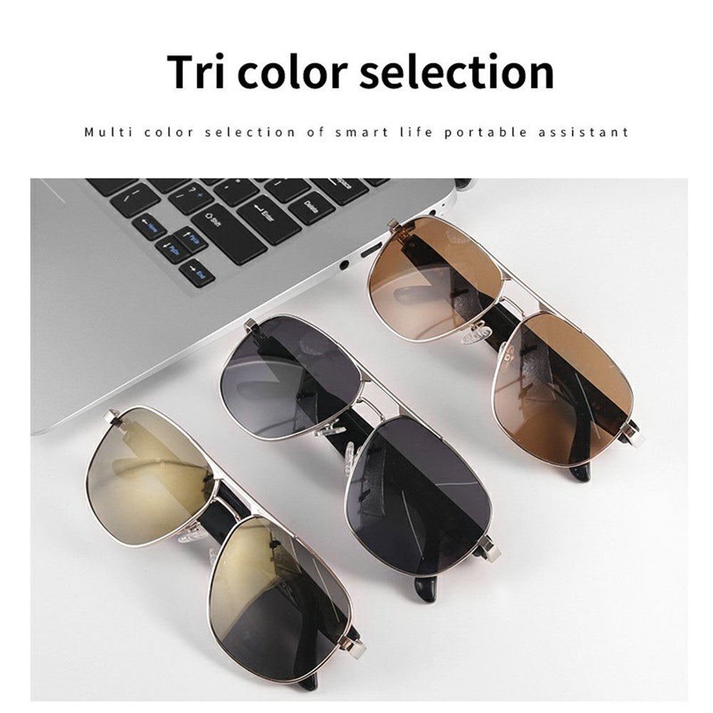 GS02 Polarized Lens Aviator Glasses AI Translation Smart Eyewear Bluetooth-compatible Music Eyeglasses