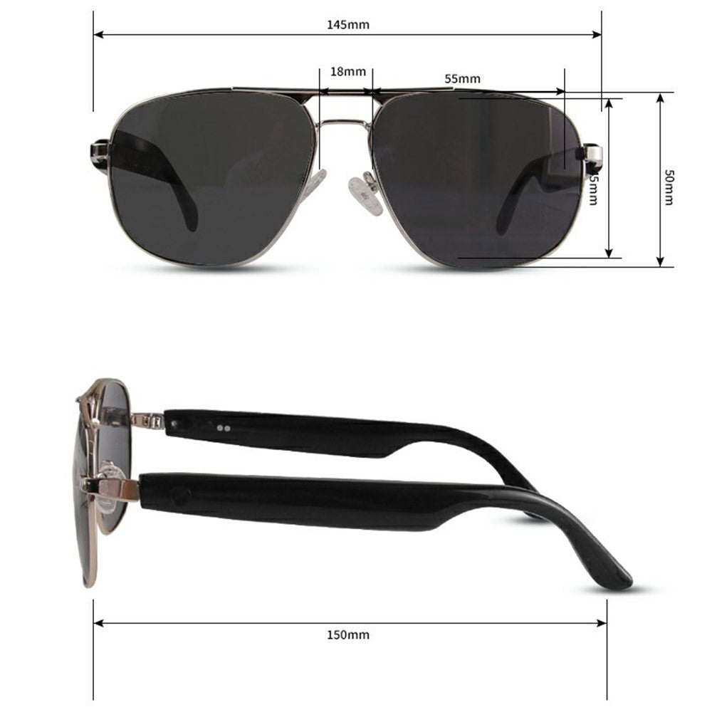GS02 Polarized Lens Aviator Glasses AI Translation Smart Eyewear Bluetooth-compatible Music Eyeglasses