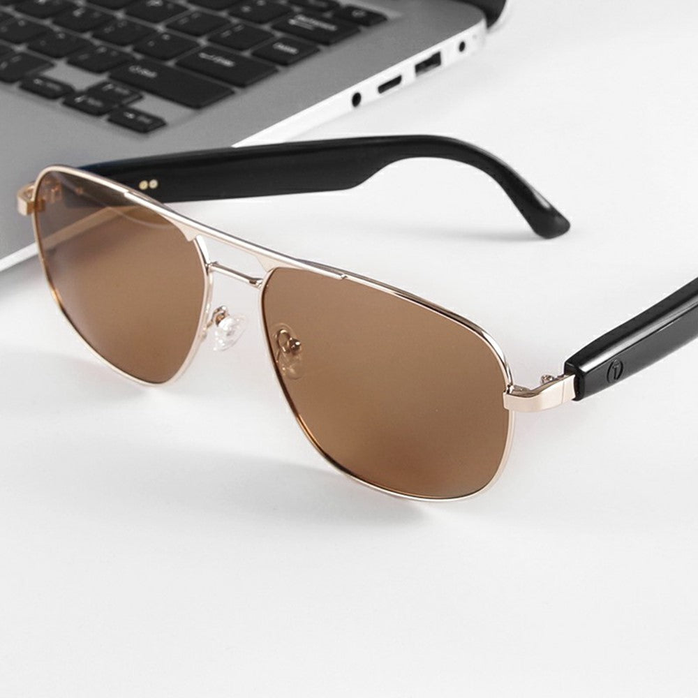 GS02 Polarized Lens Aviator Glasses AI Translation Smart Eyewear Bluetooth-compatible Music Eyeglasses