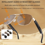 GS02 Polarized Lens Aviator Glasses AI Translation Smart Eyewear Bluetooth-compatible Music Eyeglasses